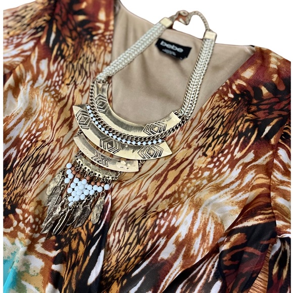 Bebe multi-color mini dress with necklace - Picture 3 of 3